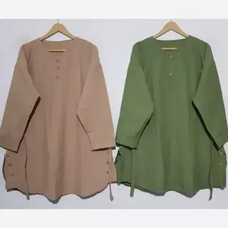  تونیک کوک دوزی بغل دکمه سایزبزرگ 