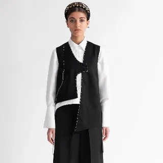 جلیقه کتان مشکی 007