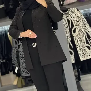 کت مجلسی زنانه نگین مشکی سایزبندی 40 تا 50 ارسال رایگان