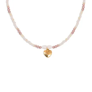 گردنبند طلا سنگی قلب اوریگامی