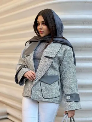 پالتو  زنانه فوتر  جناقی تک رنگ