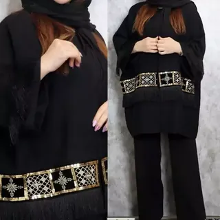 مانتو سایز بزرگ مدل پروانه پارچه کرسپو درجه یک