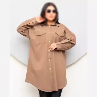 مانتو کتان نگین دار سایزبزرگ  