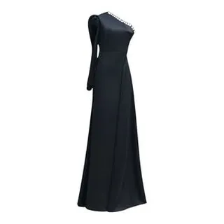 پیراهن یقه رومی زنانه مدل 10524 رنگ مشکی