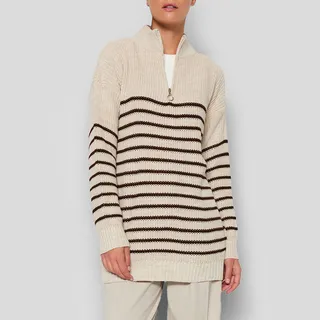 پلیور یقه ایستاده زنانه مدل 663866161 طرح ترندیول