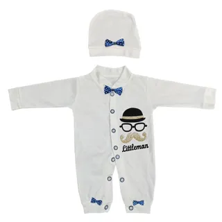 ست سرهمی و کلاه نوزادی مدل کلاه وعینک