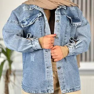 کت  لش جین ضخیم درجه یک  یخی  آبی
