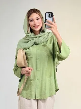 مانتو دو جیب آستین بندی کد 18991