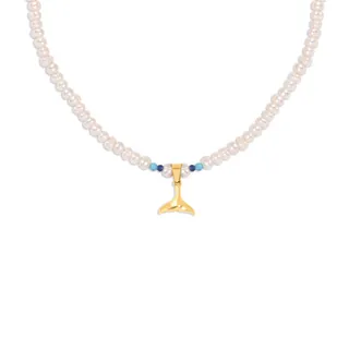 گردنبند طلا مروارید دم وال