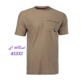 تیشرت یقه گرد مردانه جیب دار  آستین کوتاه جنس پارچه مراکشی رنگ کرم 45329 طوسی 45330 سبز 45331 نسکافه ای 45332 مشکی 45333