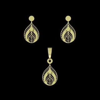 نیم ست طلا 18 عیار زنانه مدوپد مدل هندسی کد NA10028