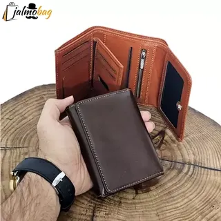 کیف پول چرم مردانه سه لت چرم اصل (گاوی) کد 3068