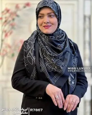 روسری مجلسی ابریشم ژاکارد وارداتی R7867