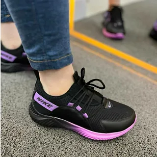 کتونی نایک پختی مشکی سفید طوسی زنانه دخترانه کفش ونس اسپرت اسپورت نایکی NIKE جورابی کشبافت طبی رانینگ ورزشی سبک راحت 