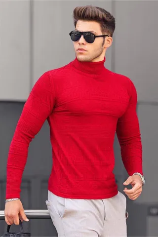 Madmextژاکت یقه اسکی قرمز