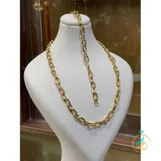 دستبند طلا و گردنی طرح هرمس