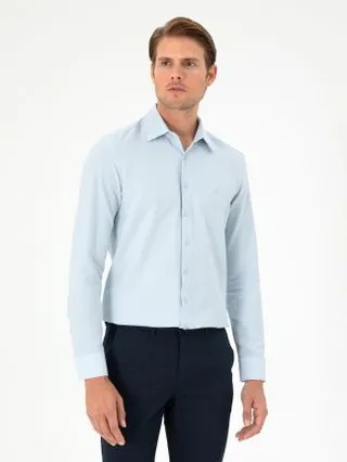 پیراهن رسمی مردانه آبی روشن پیرکاردین