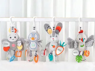 آویز تخت و کریر جغجغه ای و دندانگیر دار نوزادی هپی مانکیHAPPY MONKEY