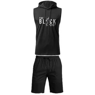 ست تاپ و شلوارک مردانه مدل 14020921a رنگ مشکی