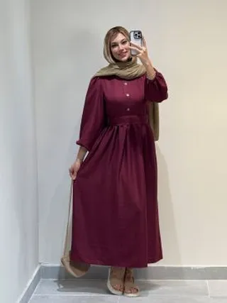 پیراهن جلو دکمه صوفیا کد 18945