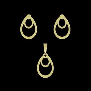 نیم ست طلا 18 عیار زنانه مدوپد مدل هندسی کد NA11950