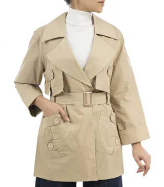 بارانی کوتاه زنانه پینکی مدل 1148