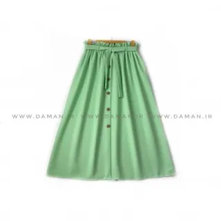 دامن جلو دکمه  سبز روشن قد 80