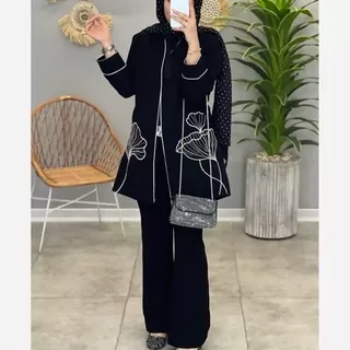 مانتو کتی زنانه مازراتی طرح گلدوزی لاله