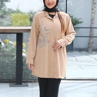 شومیز مانتویی پروانه جنس الیزه