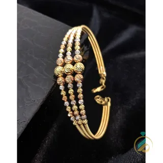 دستبند النگویی مهره‌ای رنگی