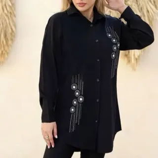 شومیز نگین جنس بابوس نگین کاری