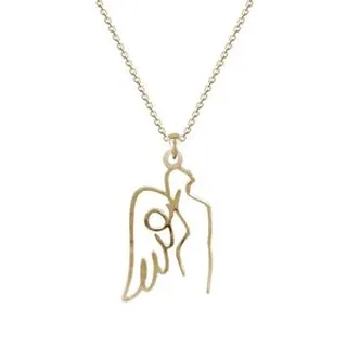 گردنبند نقره زنانه ژابیز مدل لاین آرت آنجل