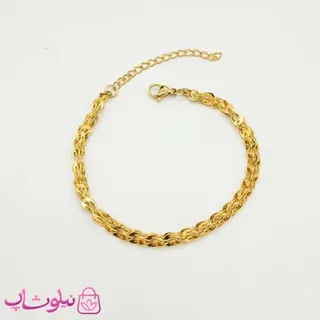 دستبند زنانه طرحدار استیل طلایی رنگ کد 961
