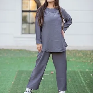ست تونیک شلوار زنانه نخی فری سایز