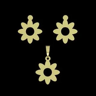 نیم ست طلا 18 عیار زنانه مدوپد مدل گل کد NA12424