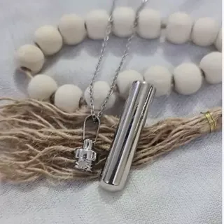 گردنبند لوله حرز جاحرزی ورشو نقره ای
