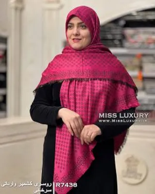 روسری کشمیر وارداتی لمه دار �اعلاR7438