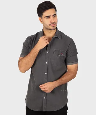 پیراهن مردانه آستین کشی و دو جیب 0698