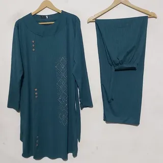 ست تونیک شلوار نگین دار سایز بزرگ زنانه 
