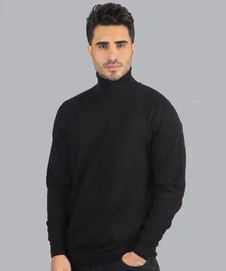 بافت یقه اسکی مردانه ساده 1420