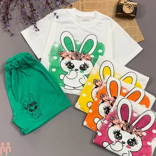 ست تیشرت شلوارک دخترانه خرگوش girl clothes...