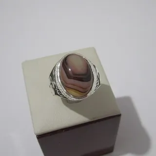 انگشتر مردانه عقیق یمن اصل آبی
