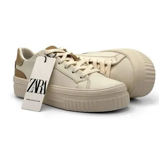 کفش کتانی دخترانه زارا مدل sneaker zara - 0071_Creamy