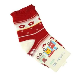 جوراب دخترانه مدل استپ دار گل گلی کد 321