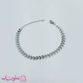 دستبند زنانه طرح گندم نقره ای رنگ کد 792