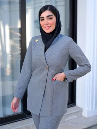 مانتو شلوار اداری مدل تک دکمه  شیک و جذاب زنانه