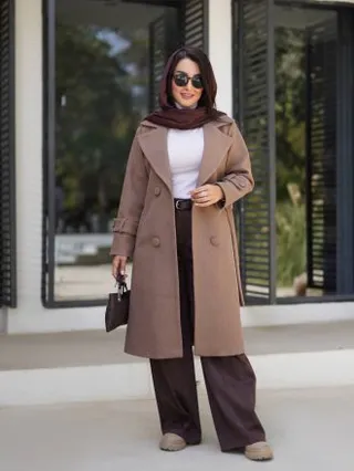 پالتو بلند زنانه فوتر سایزبندی:دو سایز‌مناسب 36تا 46