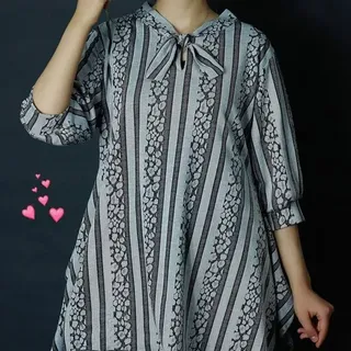 تونیک مانتویی یقه گره ای
