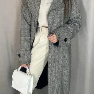پالتو طرح دار چهارخانه ریز