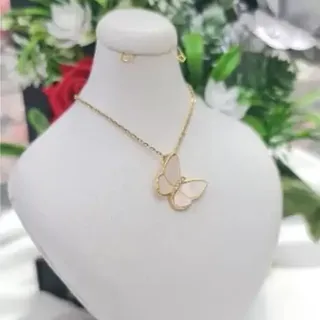 گردنبند پروانه صدفی استیل 2
